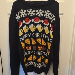 Unisex Black Christmas Sweater with Festive Design